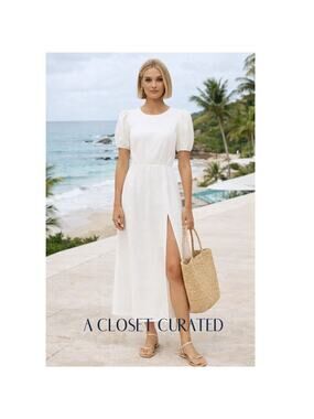reformation bucatini linen midi dress Reformation Bucatini Linen Midi Dress